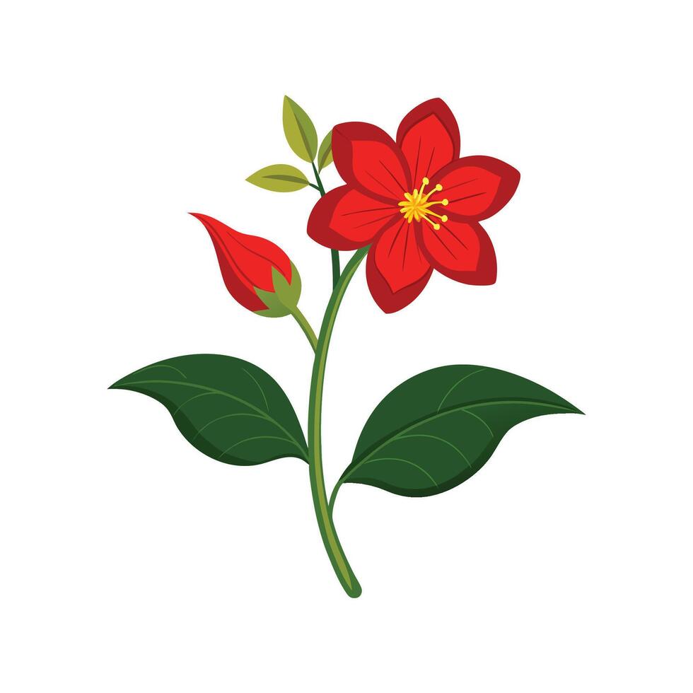 Stylish Scarlet Monkey Flower for Unique Floral Illustrations vector