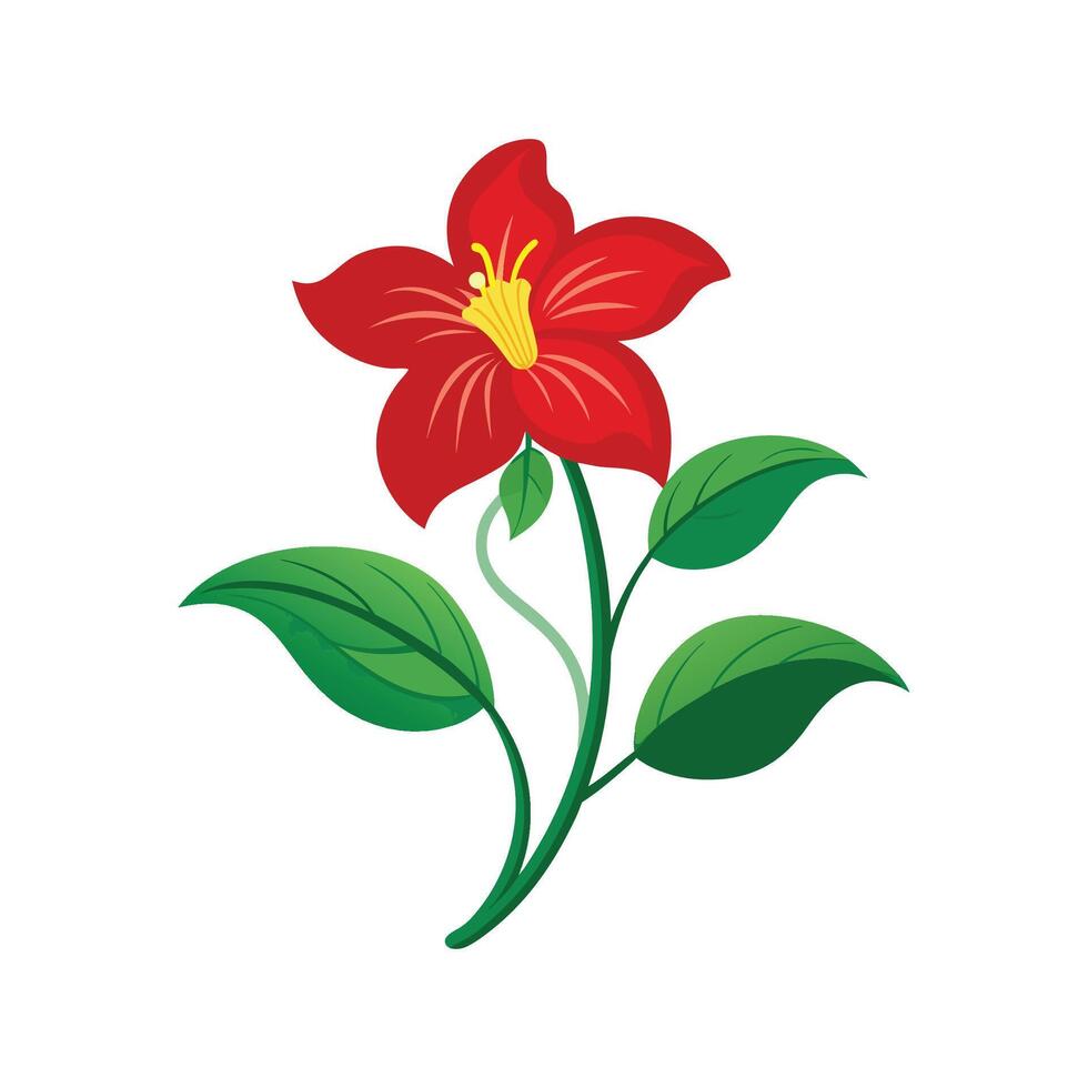 Elegant Scarlet Monkey Flower for Stunning Floral Artwork vector