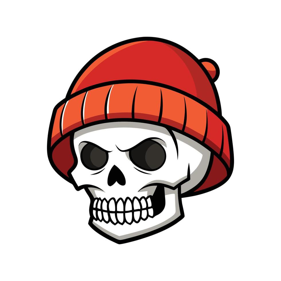 Stylish Skullcap for Unique Floral Illustrations vector