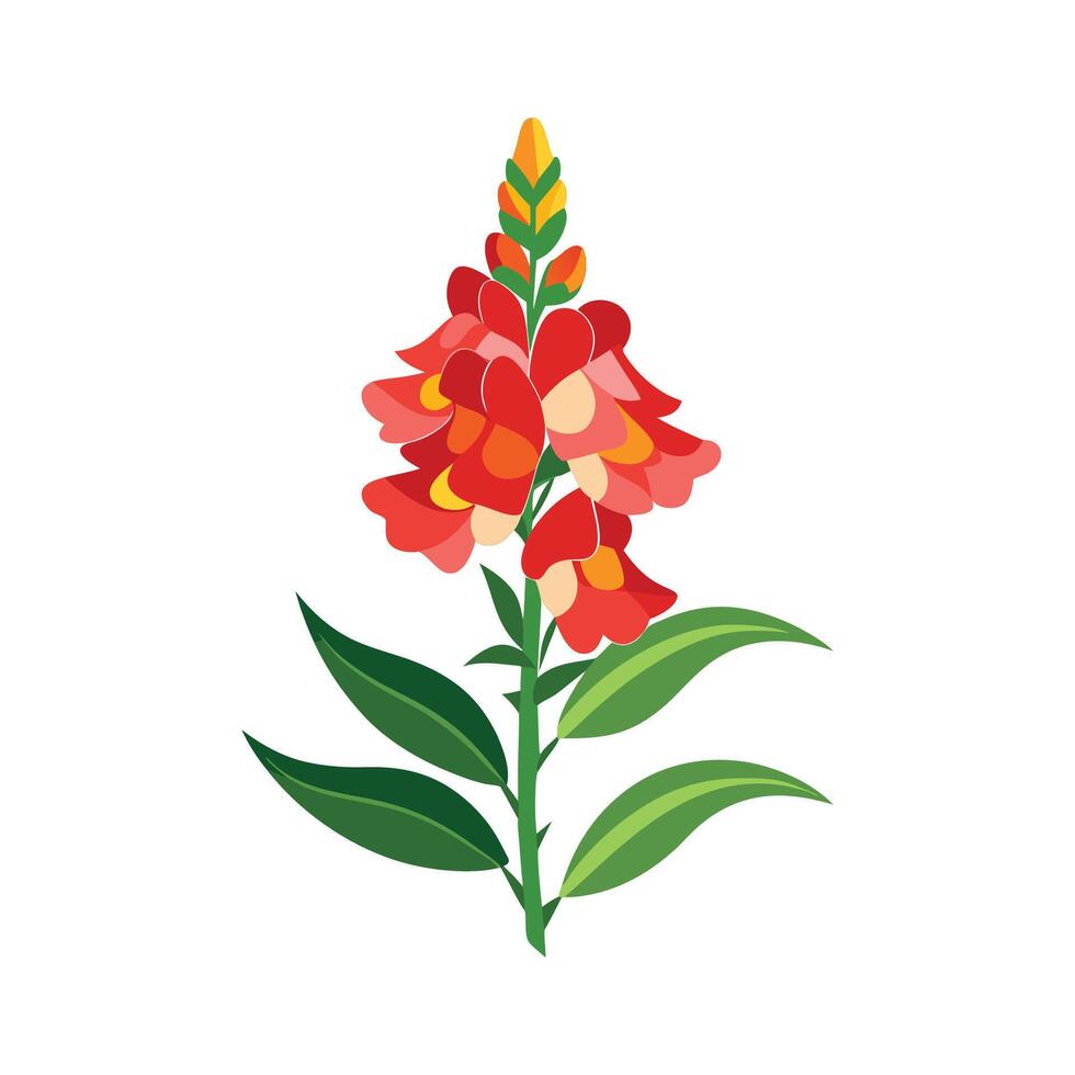 Stylish Snapdragon Plant Artwork vector