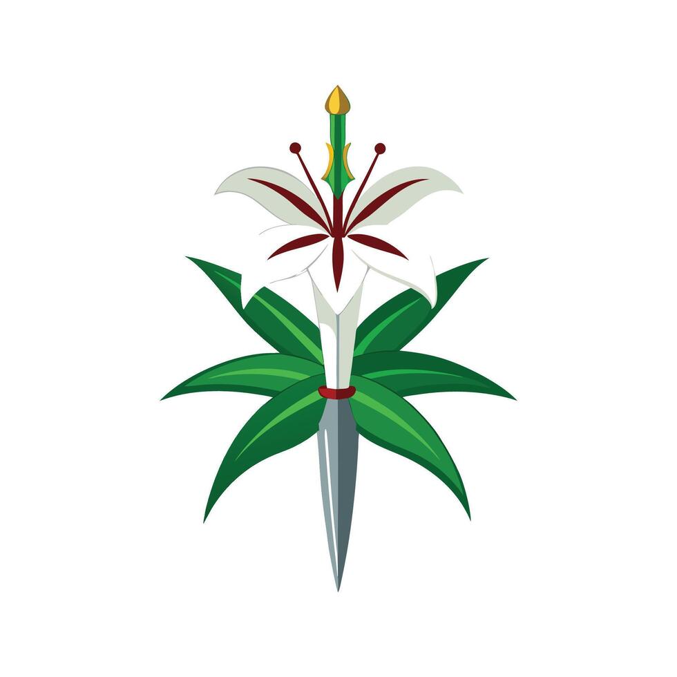 Stylish Sword Lily for Unique Floral Illustrations vector