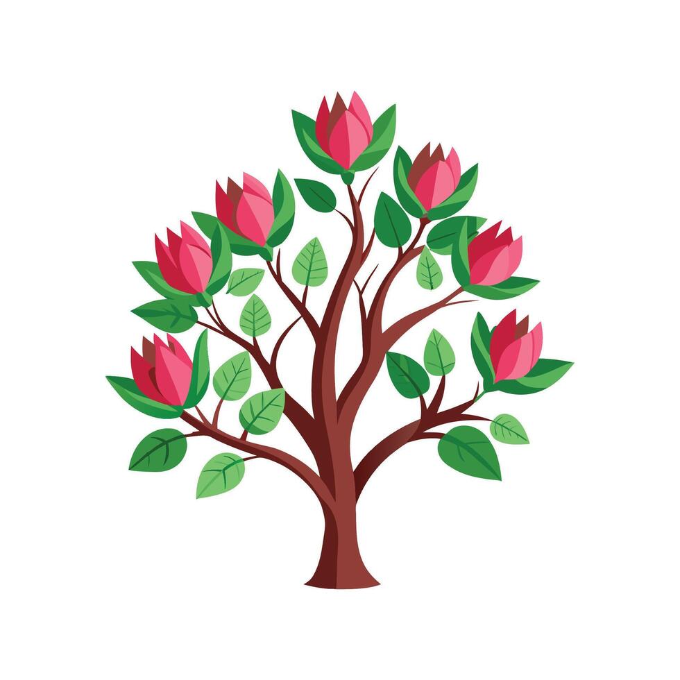 Stylish Tulip Tree Plant Artwork vector
