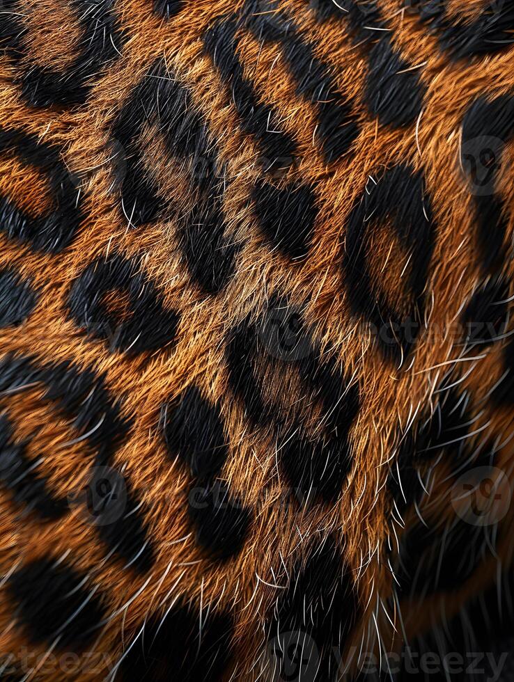 Closeup of brown leopard print fur coat showcasing natural symmetry and pattern photo