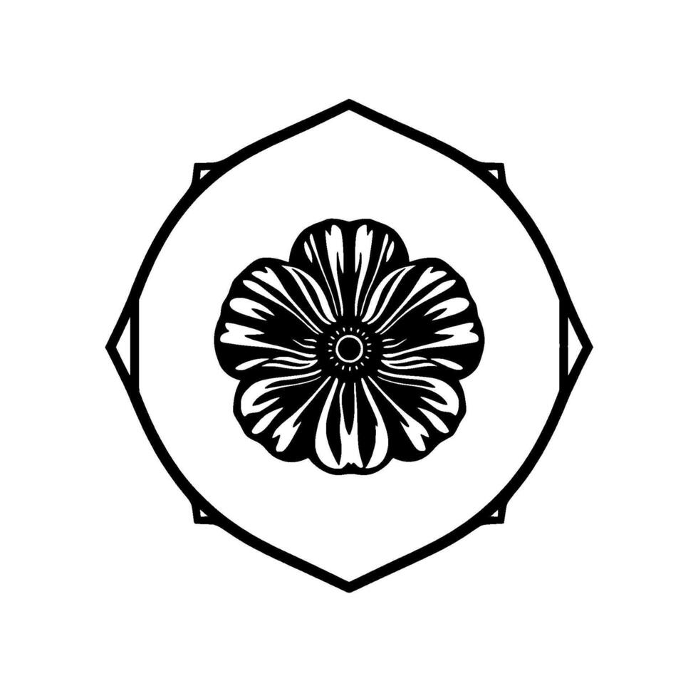 Japanese Flower Emblem Vector Art, Icons, and Graphics for