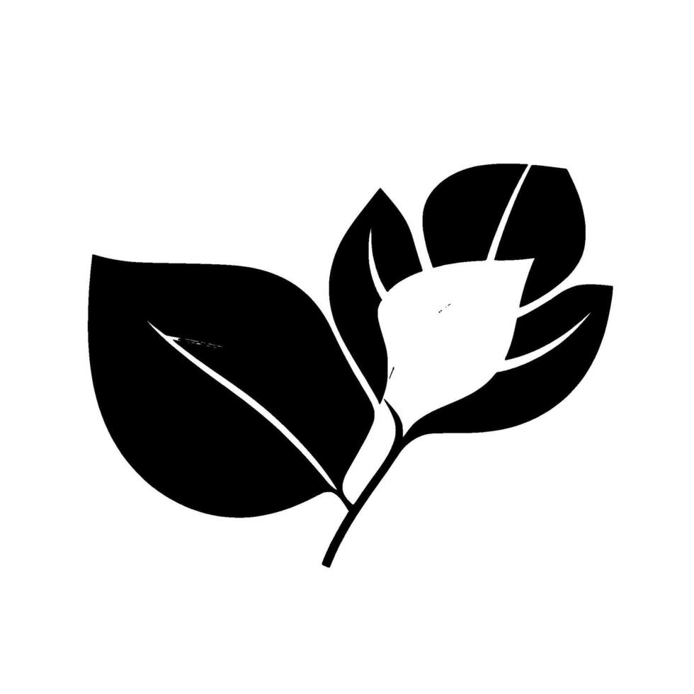 Monochromatic Illustration of Contrasting Black and White Leaves, Evoking Modern Minimalism and Botanical Elegance. vector