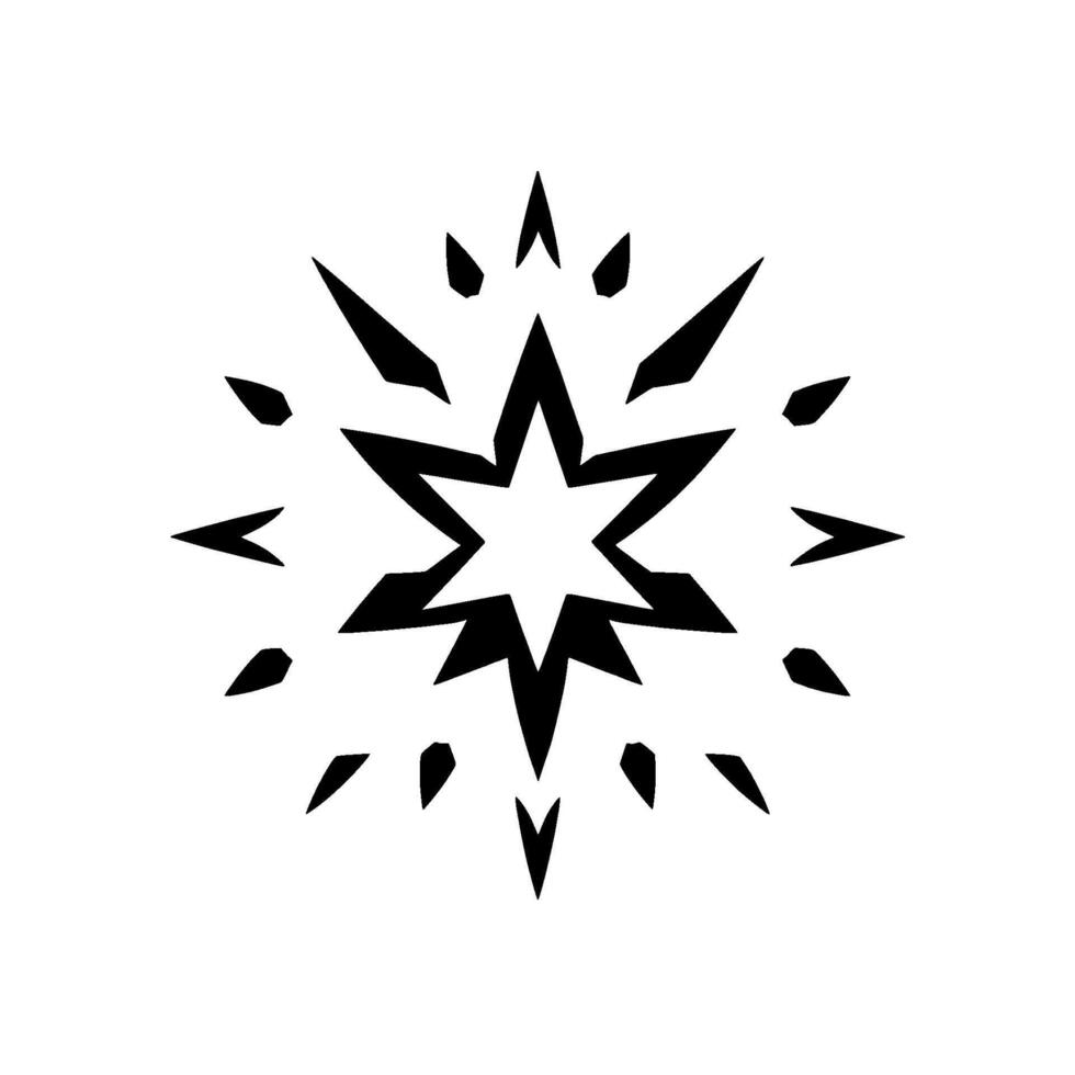 Geometric Black and White Starburst Illustration with Central Radiance on White Background. vector