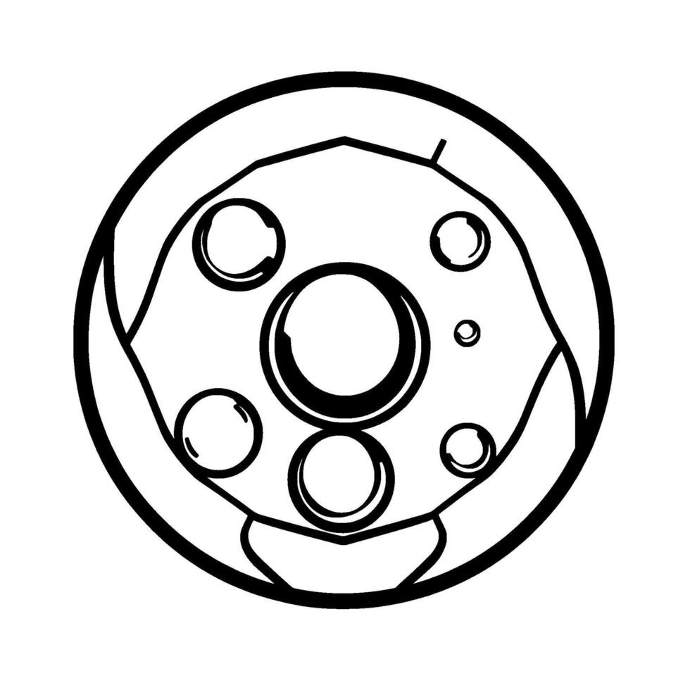 Concentric Black and White Abstract Geometric with Circular Elements, Creating a Unique and Symmetrical Visual. vector