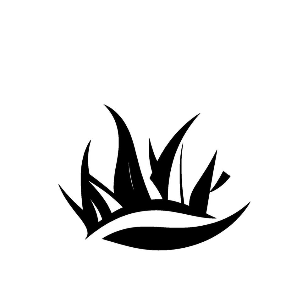 Stylized Black and White Image of Grass Blades in a Symmetrical, Minimalist , Evoking a Sense of Natural Form and Simplicity. vector