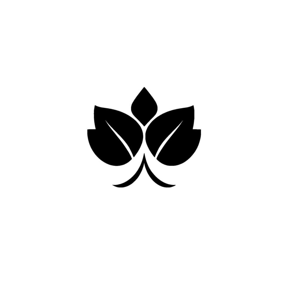 A minimalist black leafinspired , symmetrical and elegant, against a clean white background, highlighting simplicity. vector