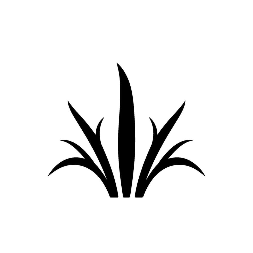 Minimalist Black Bush , Symmetric, Botanical Composition on White, Leafy Forms, Simple, , Decorative. vector