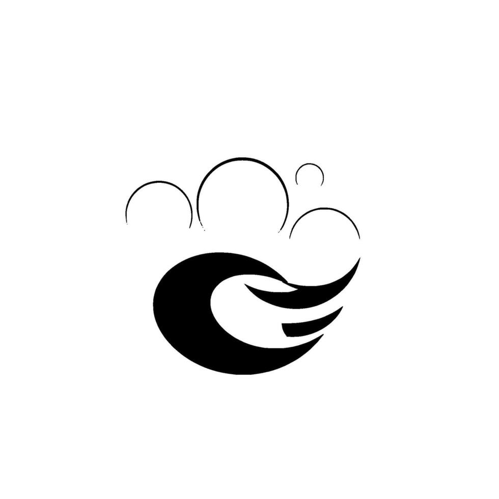 Abstract Black and White Composition Featuring Circle and Wavelike Shapes, Minimalist on a White Background. vector