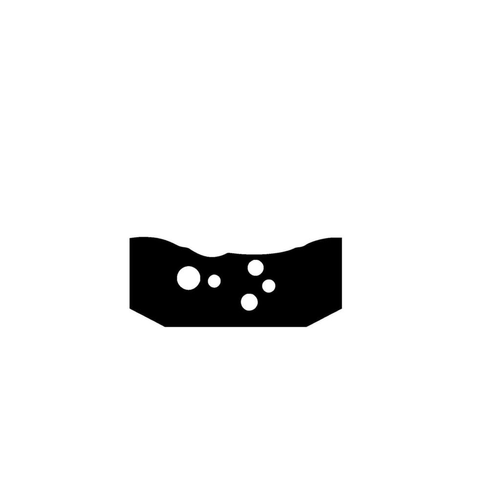 Abstract illustration of a partially filled glass, black liquid with bubbles against a white background, minimalist style. vector