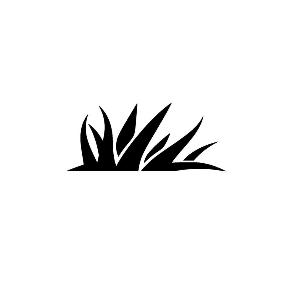Minimalist Black Grass Silhouette on White Background, Simple Illustration of Blades, Nature . vector