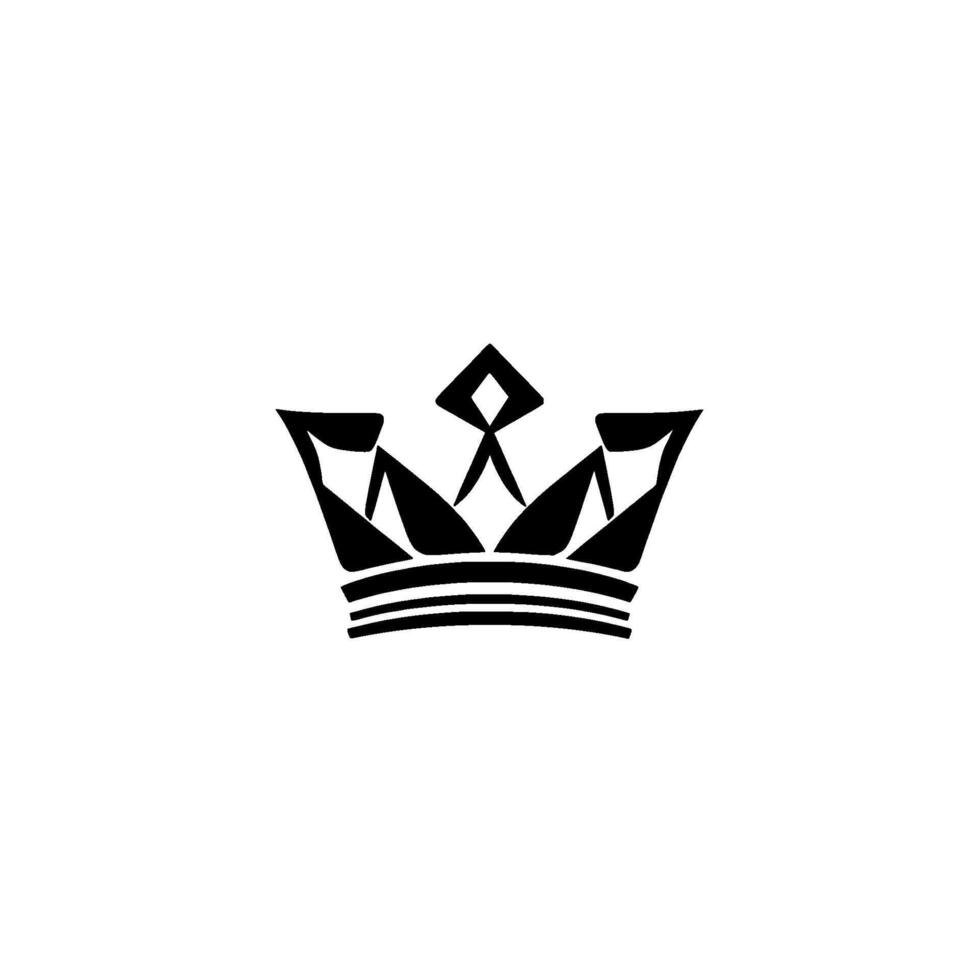 Bold Black Crown , a minimalist emblem of royalty, centered on a crisp white background, featuring simple geometric shapes. vector