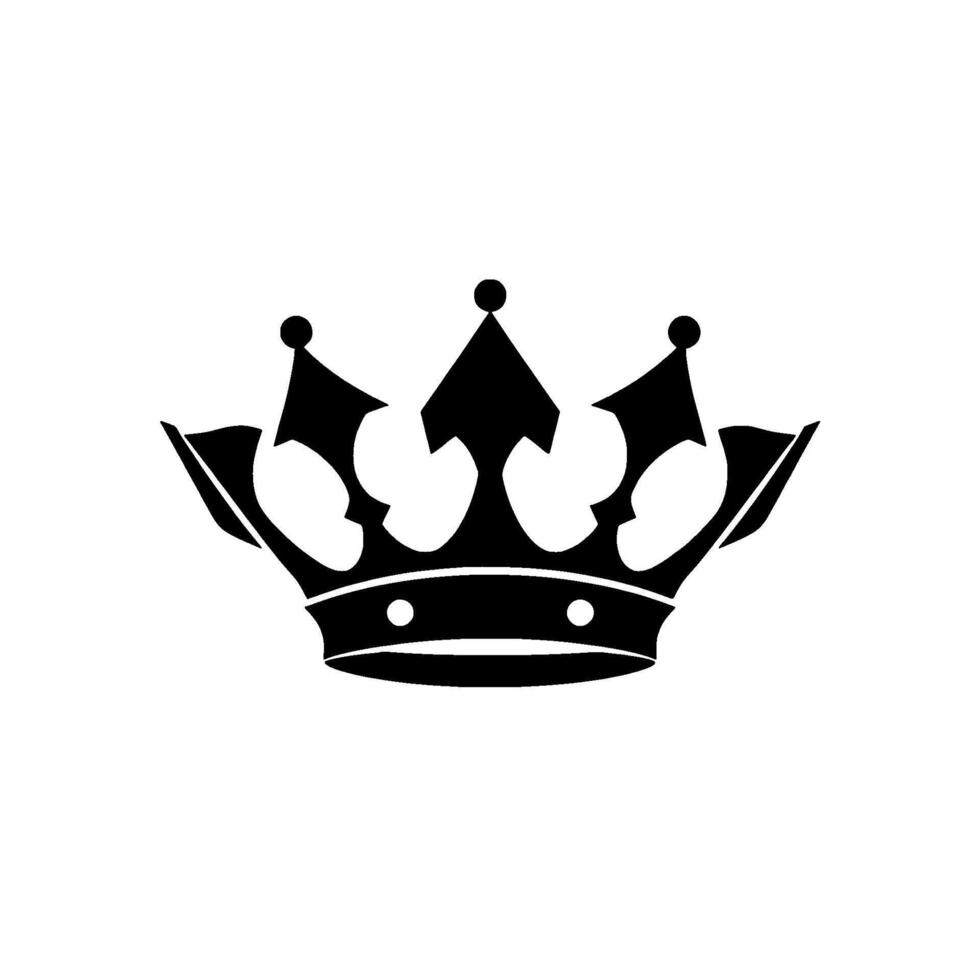 Bold Black Silhouette of a Royal Crown, Isolated on a Clean White Background, Evoking Elegance and Majesty. vector