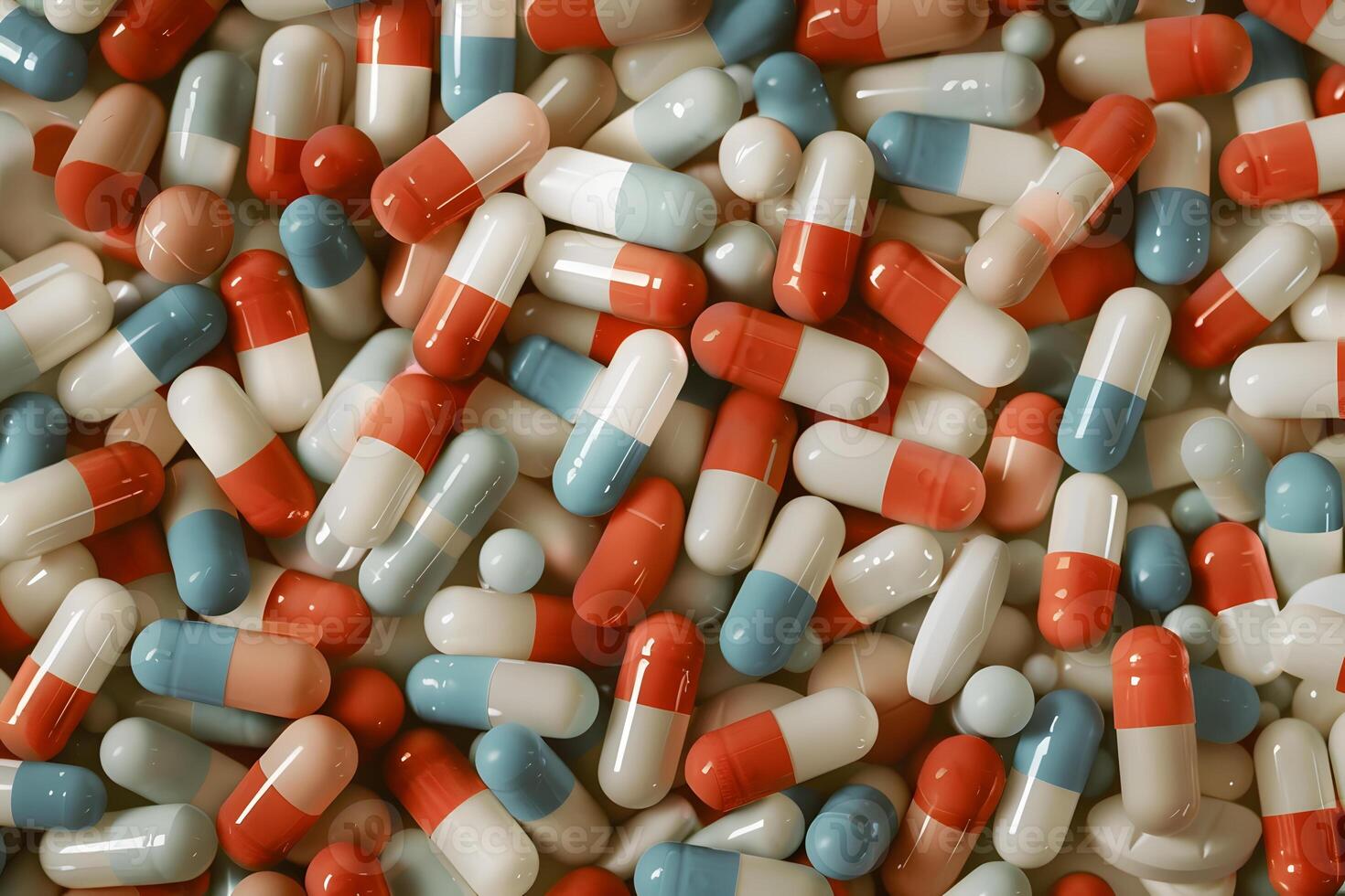 Colorful Capsules and Pills Close-Up for Medical Use photo