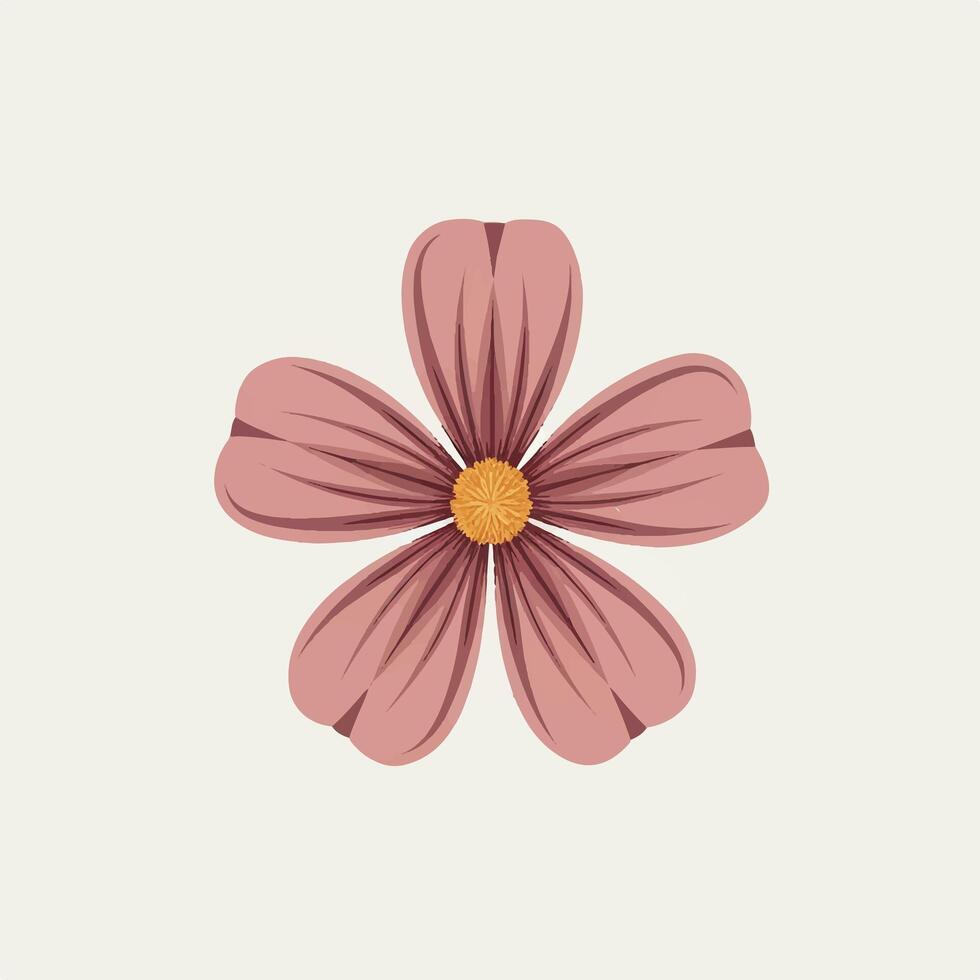 A pink flower on a white background vector