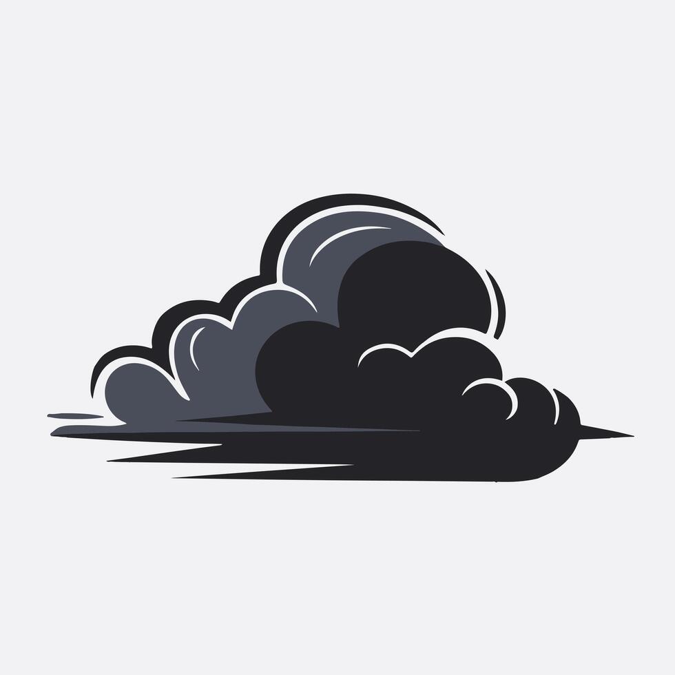 A black and white cloud icon on a white background vector
