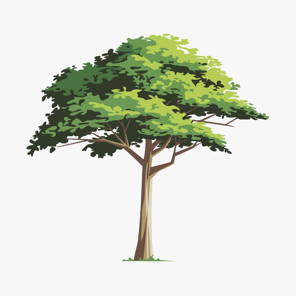 Stylized Oak Tree in a Modern Digital IllustrationStylized Oak Tree in a Modern Digital Illustration vector