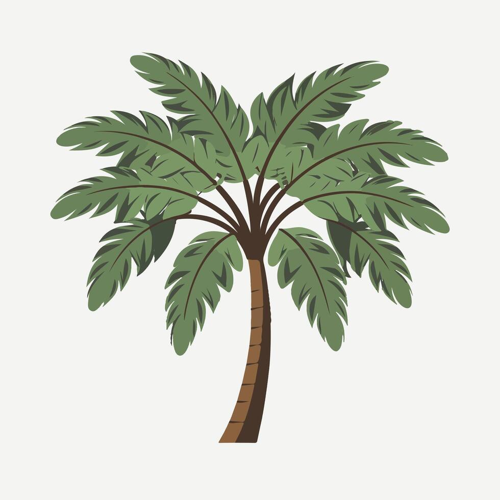 Simple and Clean Palm Tree in Flat Illustration vector