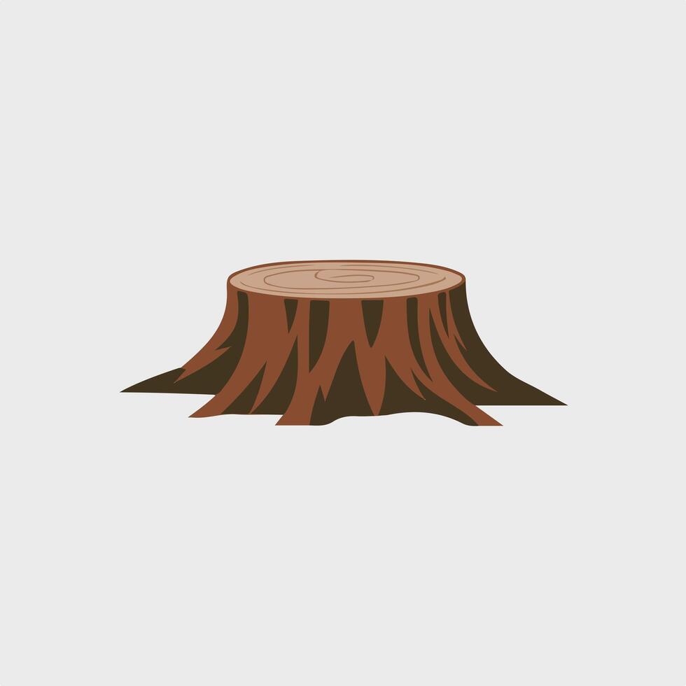 A tree stump icon on a white background vector