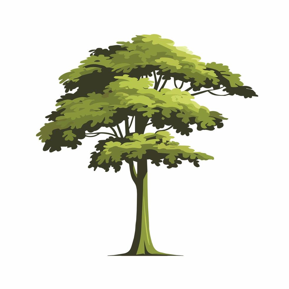 Flat Art of a Single Standing Tree vector