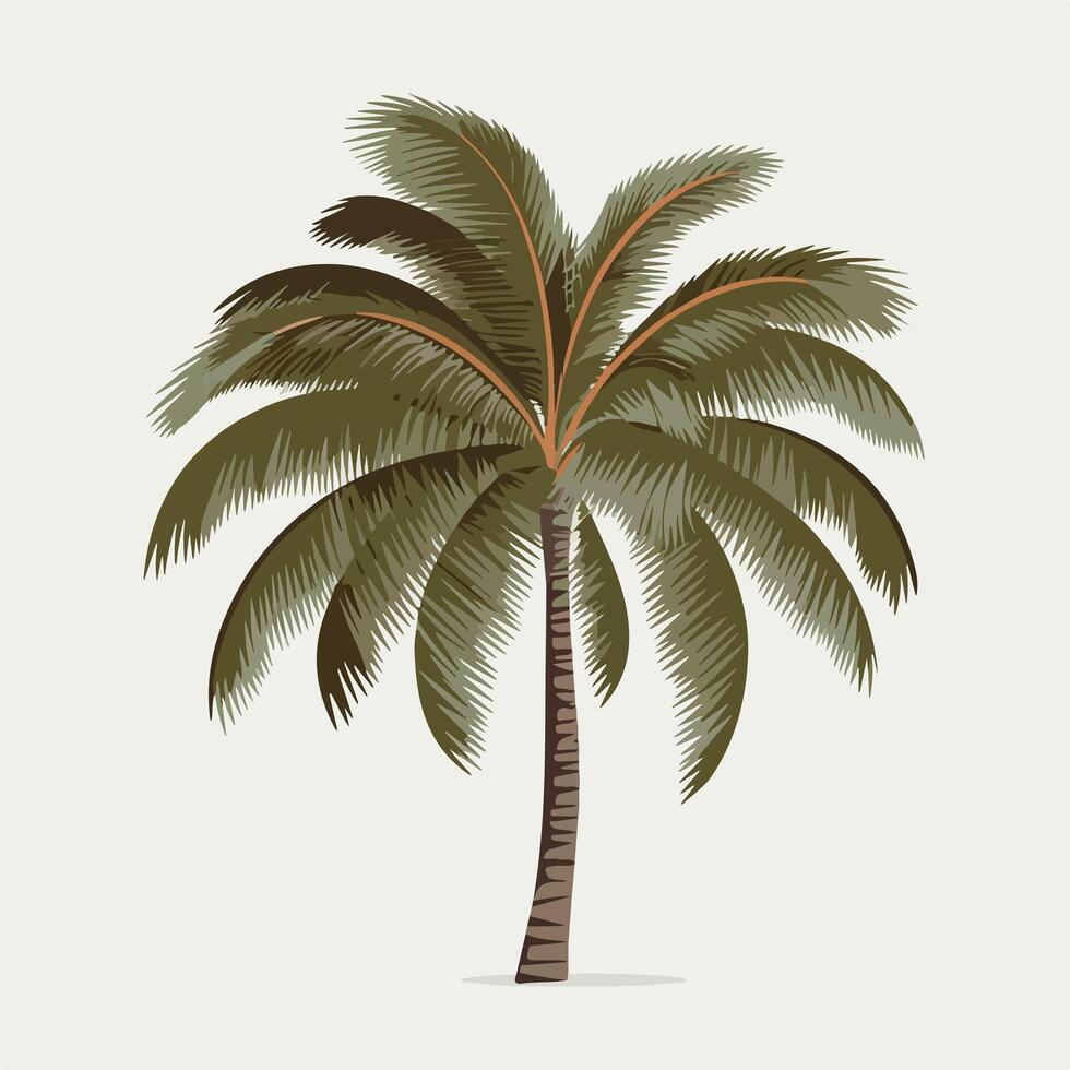 Modern Palm Tree Drawing with a Sleek and Clean Look vector