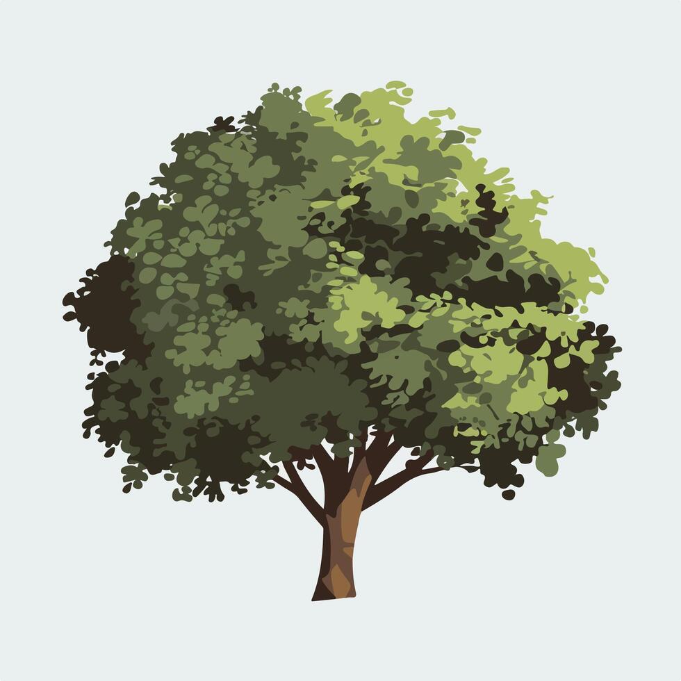Simple Flat Tree Illustration on a White Background vector