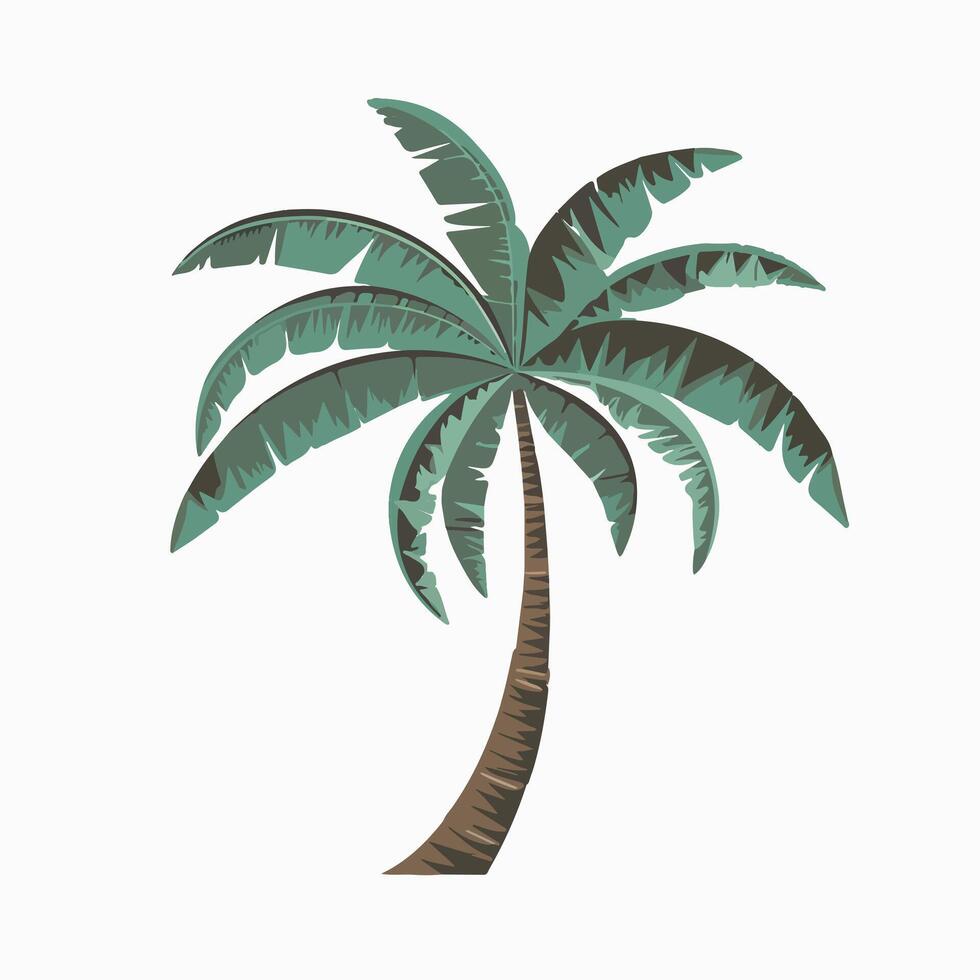 Stylized Palm Tree Silhouette in a Smooth Illustration vector