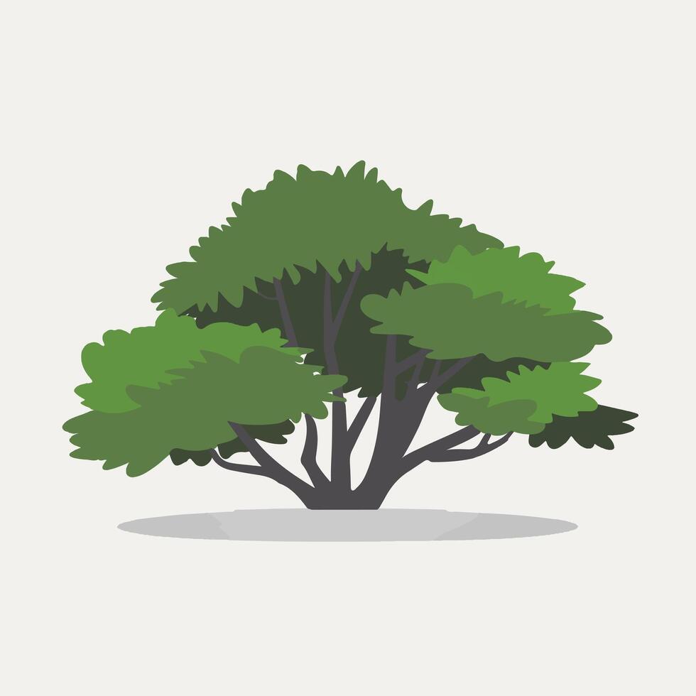 Minimal Tree Artwork on a Plain White Canvas vector