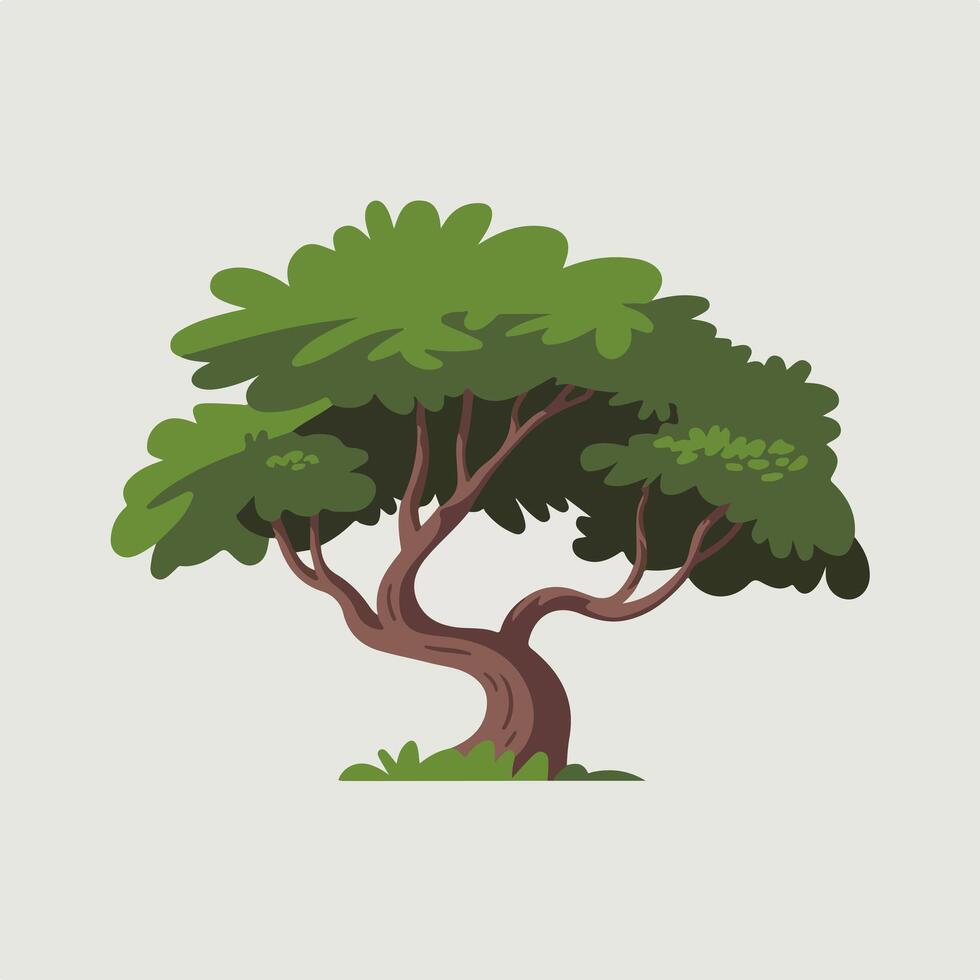 Clean and Elegant Tree Isolated on White vector