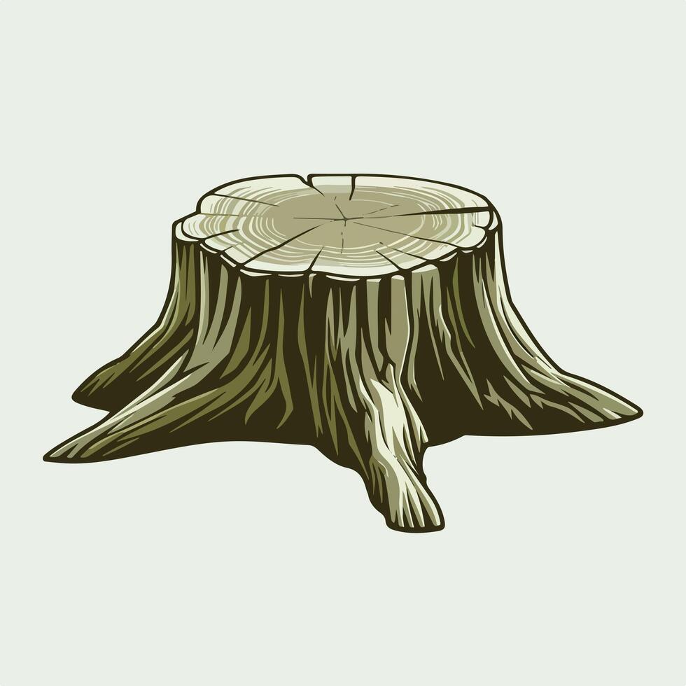 illustration of a tree stump vector