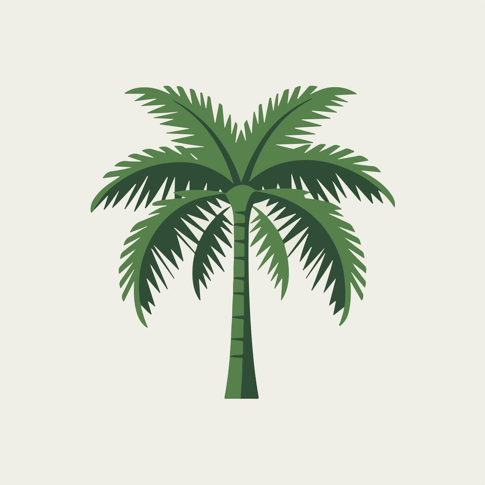 Flat-Style Palm Tree with a Clean and Simple Look vector