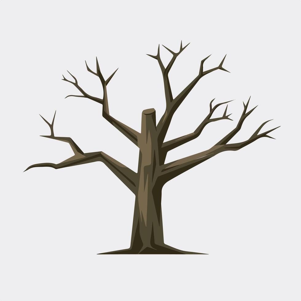 A tree with no leaves on it is shown vector