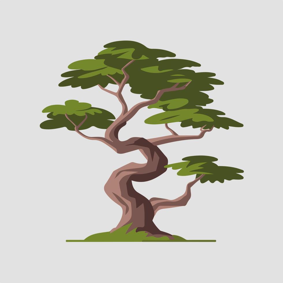 Minimalist Green Tree Illustration in a Simple Design vector