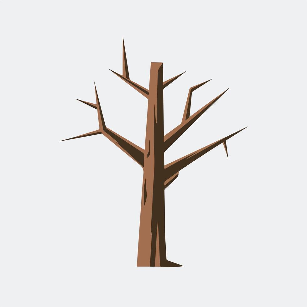 A tree with no leaves on it is shown in a flat style vector