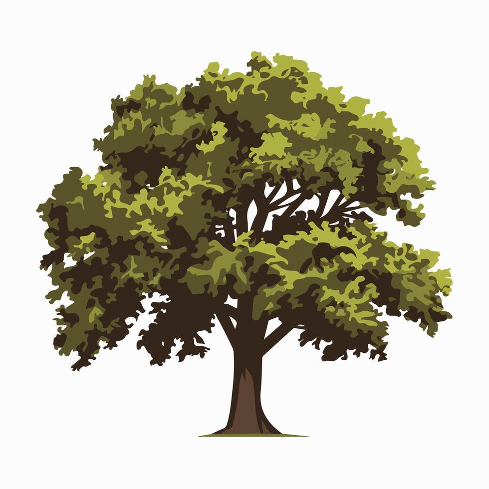 A tree with green leaves on a white background vector