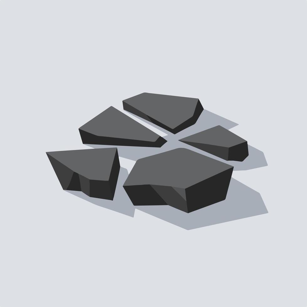 A pile of rocks on a white background vector