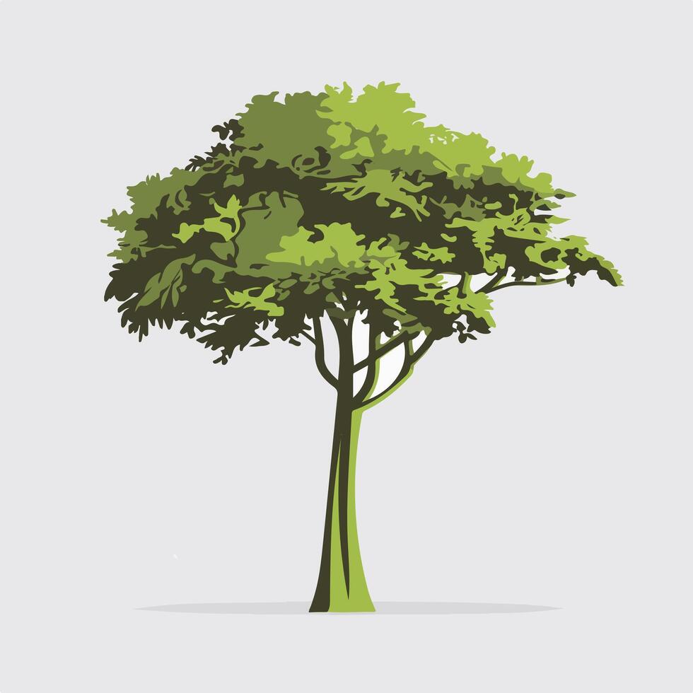 Minimalist Tree Illustration on a White Background vector