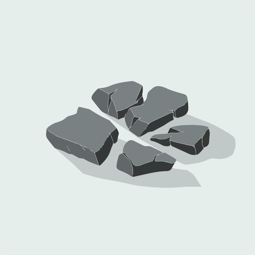 A pile of rocks on a white background vector