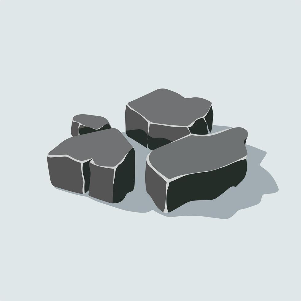 A group of rocks on a white background vector