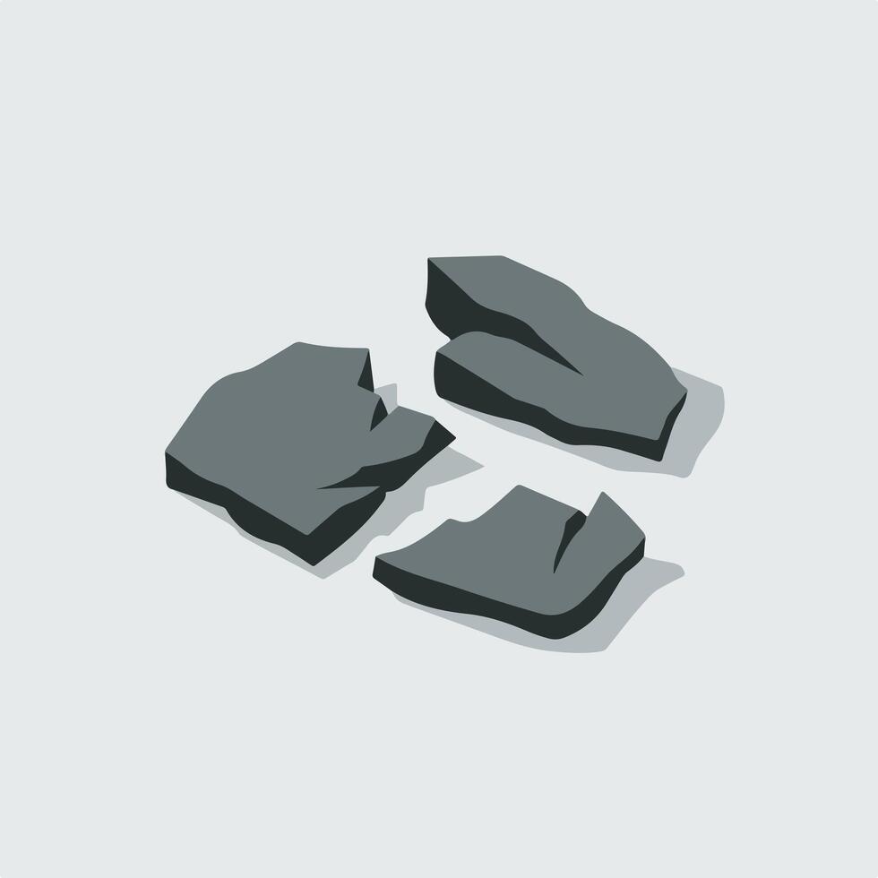 Elegant Flat Boulder Stack on a Plain White Canvas vector