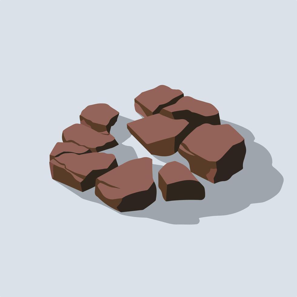 Flat Illustration of a Natural Rock Formation vector