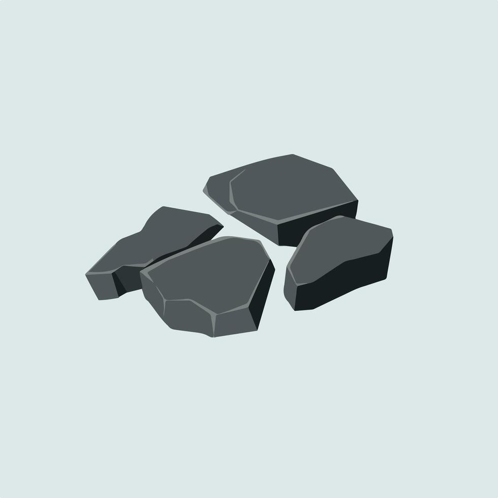 A pile of rocks on a light blue background vector