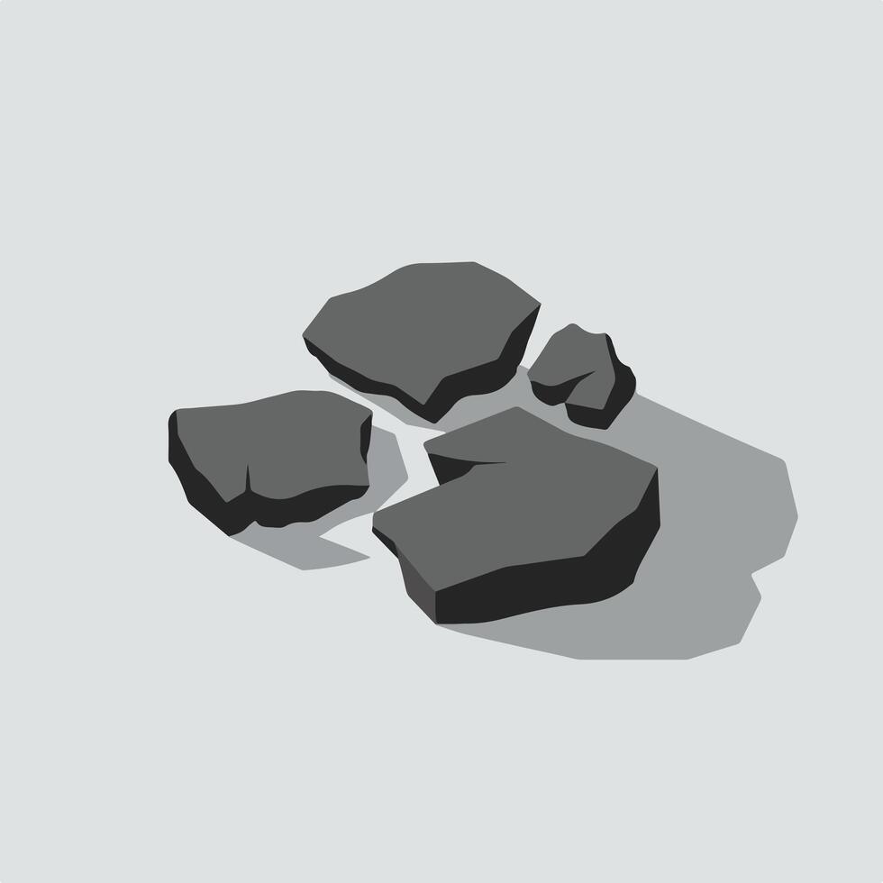 A black rock on a white background vector