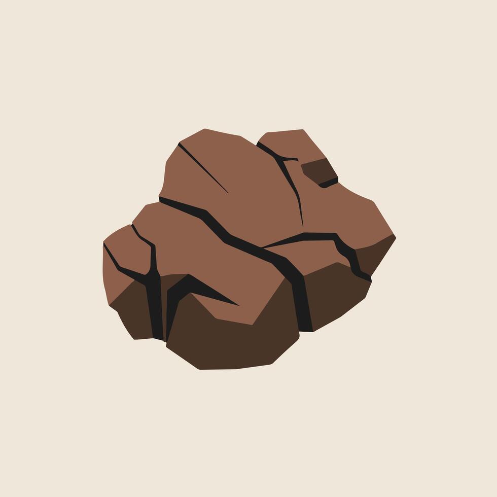 Minimal Rock Drawing in a Subtle Flat Style vector