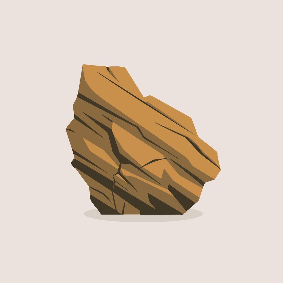 A rock is shown in a flat style vector