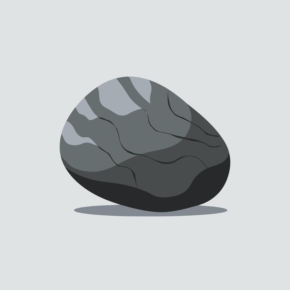 A black rock on a white background vector