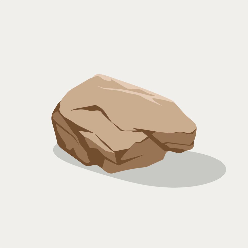 Flat Illustration of a Single Stone on a Plain Background vector