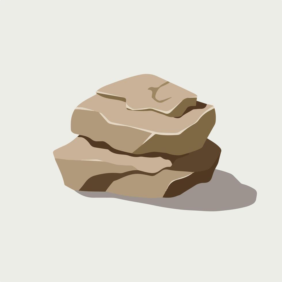 Clean and Simple Rock Drawing in Flat Style vector